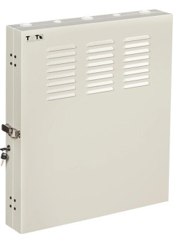 Шкаф коммутационный Lanmaster (TWT-CBVRT-2U-6X7-GY) настенный 2U 650x114мм пер.дв.стекл направл.под винты 68кг серый 19кг 741мм