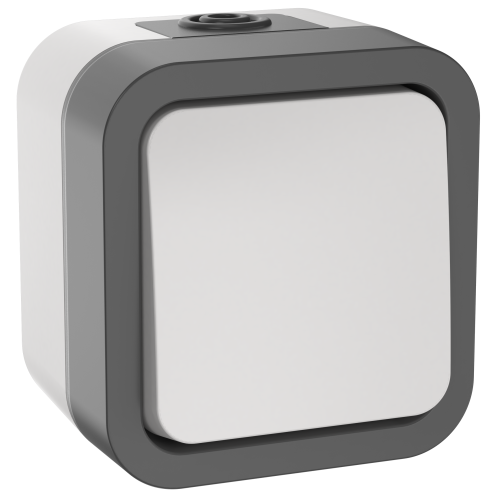 TORS Переключатель одноклавишный 10А IP55 TS201 серо-белый IEK