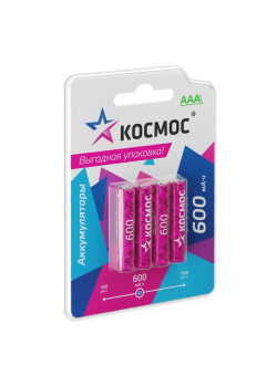 Аккумулятор AAA/LR03 NI-MN 600мА.ч BP-4 (блист.4шт) КОСМОС KOCR03NIMH600mAh4BL