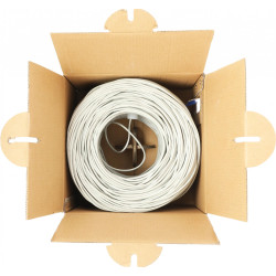 Кабель информационный Lanmaster NM-UTP5E2PR-CCA кат.5E UTP 2 пары 24AWG PVC внутренний 305м серый