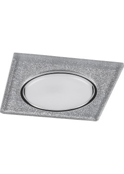 Светильник встраиваемый с белой LED подсветкой Feron CD4040 потолочный GX53 без лампы, серебро,  хром