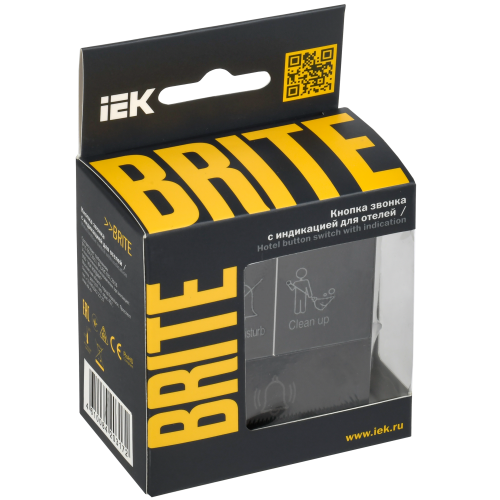 BRITE Кнопка звонка с индикацией для отелей 10А ВС10-1-9-БрЧ черный IEK BRITE Кнопка звонка с индикацией для отелей 10А ВС10-1-9-БрЧ черный IEK