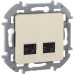 Розетка компьютерная двойная/ Розетка компьютерная двойная RJ-45 категория 5Е UTP слоновая кость INSPIRIA