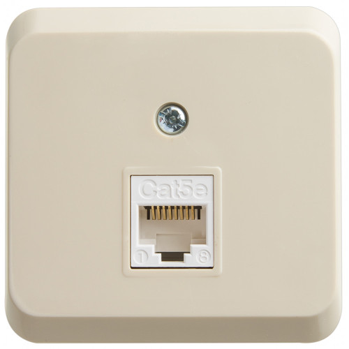 ЭТЮД О/У РОЗЕТКА компьютерная RJ45, кат.5е, КРЕМОВЫЙ
