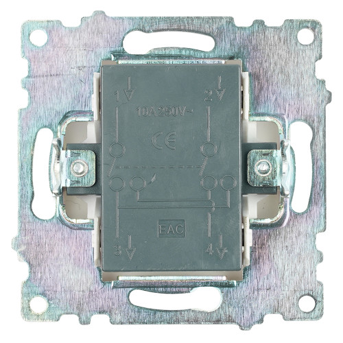 Переключатель перекрестный 1-клавишный (механизм), STEKKER GLS10-7110-01, 250V, 10А, серия Катрин, белый Переключатель перекрестный 1-клавишный (механизм), STEKKER GLS10-7110-01, 250V, 10А, серия Катрин, белый