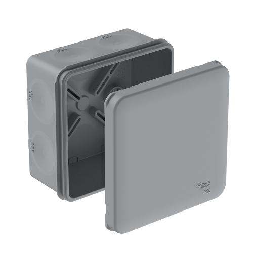 MULTIBOX Коробка распред. 85х85х42 IP66 с 8 мембранными вводами D25 под пистолет СЕРАЯ (со стикером)