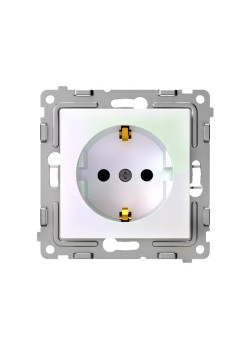Розетка 1-м СП Pixel 16А IP20 с заземл. защ. шторки механизм перламутр. TOKOV ELECTRIC TKE-PX-R1ZSF-C04