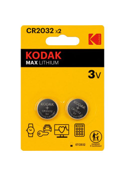 Элемент питания литиевый CR2032 MAX Lithium (блист. 2шт) KODAK Б0037004
