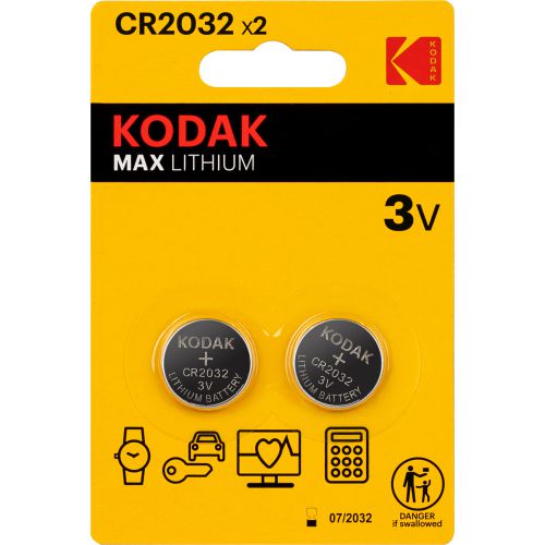 Элемент питания литиевый CR2032 MAX Lithium (блист. 2шт) KODAK Б0037004