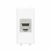 Компьютерная розетка RJ-45 без шторки модульная, кат.6 экранированная, Avanti, белое облако, 1 модуль Компьютерная розетка RJ-45 без шторки модульная, кат.6 экранированная, Avanti, белое облако, 1 модуль