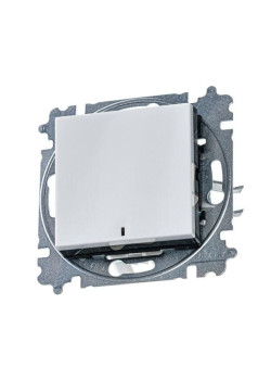 Выключатель 1-кл. СП Levit IP20 с подсветкой бел./дым. черн. ABB 2CHH590146A6062
