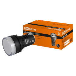 Лампа AD-22DS(LED)матрица d22мм белый 12В AC/DC TDM