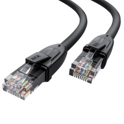 GCR Патч-корд прямой 0.5m UTP кат.6, черный, 24 AWG, литой, ethernet high speed, RJ45, T568B
