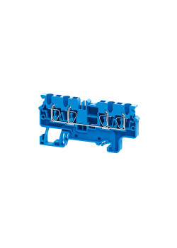 Клемма с четырьмя контактами пружинная OptiClip СX-2,5-QUATTRO-(0,2-4)-I-BU-синий