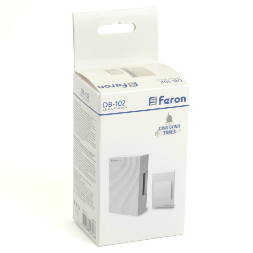 Звонок с кнопкой проводной Feron DB-102 электромеханический белый 230V 119х70х37мм Звонок с кнопкой проводной Feron DB-102 электромеханический белый 230V 119х70х37мм