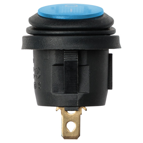 Выключатель клавишный круглый KCD2-101N/FS 250В AC/DC, 1P, 6А, (3с), ON-OFF, черный корпус, синяя клавиша с LED подсветкой, IP54 TDM Выключатель клавишный круглый KCD2-101N/FS 250В AC/DC, 1P, 6А, (3с), ON-OFF, черный корпус, синяя клавиша с LED подсветкой, IP54 TDM