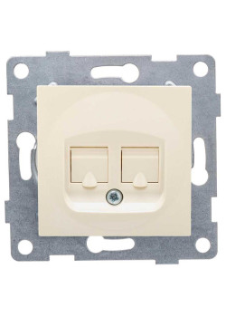 Розетка компьютерная + телефонная 2-м СП Ugra RJ45 + RJ12 механизм беж. GUSI С11КТ-003
