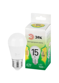 Лампа светодиодная GREEN LINE P45-15W-830-E27 GL 15Вт шар 3000К свет тепл. E27 Эра Б0067038