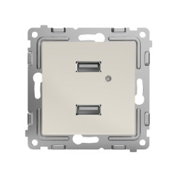 Розетка 2-м USB СП Pixel тип A+A 5В 1х2.1А 2х1.05А механизм беж. TOKOV ELECTRIC TKE-PX-2USB-C02