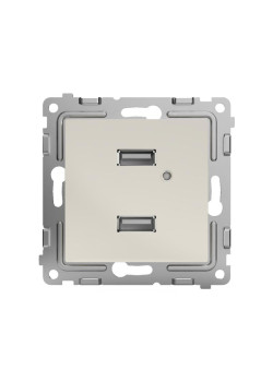 Розетка 2-м USB СП Pixel тип A+A 5В 1х2.1А 2х1.05А механизм беж. TOKOV ELECTRIC TKE-PX-2USB-C02