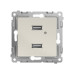 Розетка 2-м USB СП Pixel тип A+A 5В 1х2.1А 2х1.05А механизм беж. TOKOV ELECTRIC TKE-PX-2USB-C02