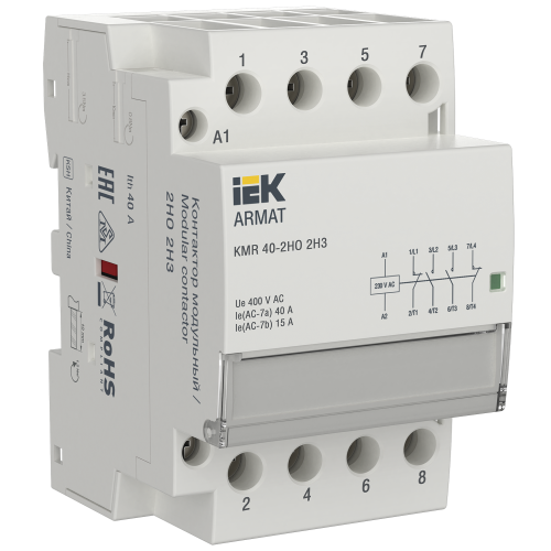 ARMAT Контактор модульный KMR 40А 230В AC 2НО 2НЗ IEK
