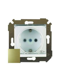 Розетка 1-м СП Simon34 16А IP44 с заземл. защ. шторки с крышкой механизм бронз. Simon 34445-036