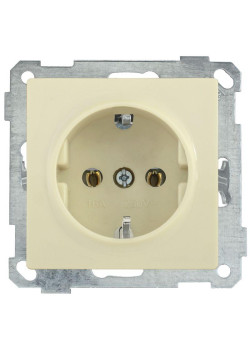 Розетка 1-м СП Bolero РС11-1-0-Б 16А IP20 с заземл. механизм крем. IEK ERB11-K33-16