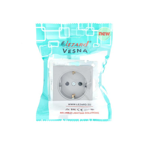 Розетка 1-м СП Vesna с заземл. ПБТ механизм платина LEZARD 742-3588-122B Розетка 1-м СП Vesna с заземл. ПБТ механизм платина LEZARD 742-3588-122B