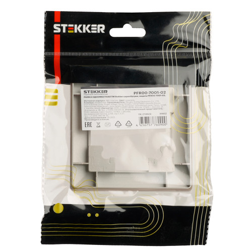 Рамка STEKKER, PFR00-7001-02 1-местная, пластик, серия Катрин, шампань Рамка STEKKER, PFR00-7001-02 1-местная, пластик, серия Катрин, шампань