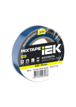 MIXTAPE PRO Изолента 0,15х15мм синяя 5м IEK
