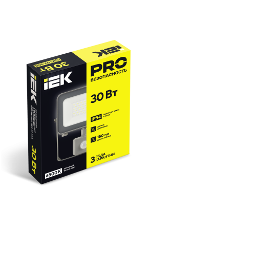 Прожектор светодиодный СДО 07-30Д с датчиком движения IP54 серый IEK Прожектор светодиодный СДО 07-30Д с датчиком движения IP54 серый IEK