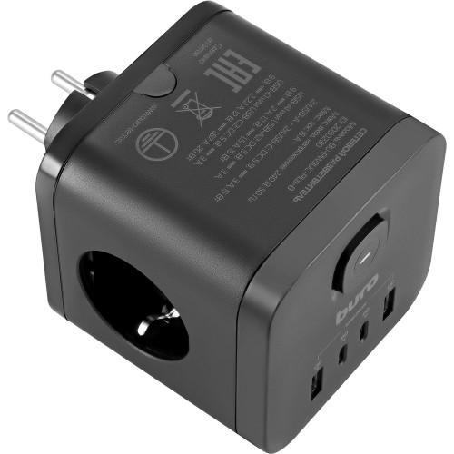 Сетевой разветвитель Buro BU-PW3UC-Plus-B (3 розетки) черный (пакет ПЭ) Сетевой разветвитель Buro BU-PW3UC-Plus-B (3 розетки) черный (пакет ПЭ)