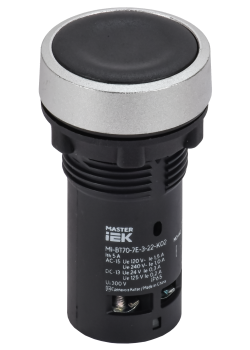 Кнопка IP65 моноблок возвратная 1NO+1NC чёрная MASTER IEK