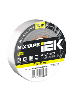 MIXTAPE PRO Изолента 0,15х15мм белая 10м IEK