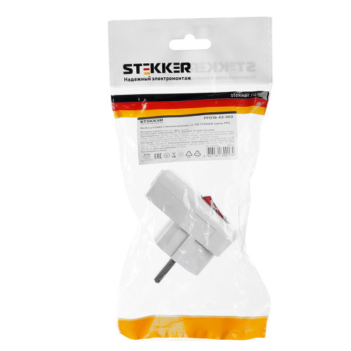 Вилка угловая с выключателем с/з STEKKER, PPG16-43-202, 250В, 16A, IP20, белый Вилка угловая с выключателем с/з STEKKER, PPG16-43-202, 250В, 16A, IP20, белый