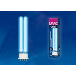 Лампа люминесцентная ультрафиолетовая бактерицидная ESL-PL-9/UVCB/2G7/CL спектр UVC 254нм картон Uniel UL-00004683