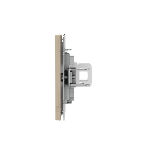Компьютерная розетка RJ-45 без шторки, кат.5е одинарная, KANT, ванильный марципан Компьютерная розетка RJ-45 без шторки, кат.5е одинарная, KANT, ванильный марципан