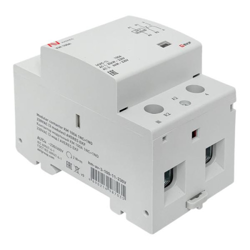 Контактор модульный КМ 100А 1NO+1NC 230В АС (3 мод.) AVERES EKF