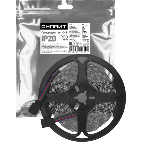 Лента светодиодная 90 680 OLS-5050RGB60-14.4-IP20-24V ОНЛАЙТ 90680