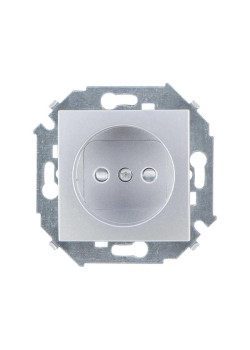 Розетка СП Simon 15 16А IP20 250В 2P без заземл. защ. шторки винтов. клеммы механизм алюм. Simon 1591444-033