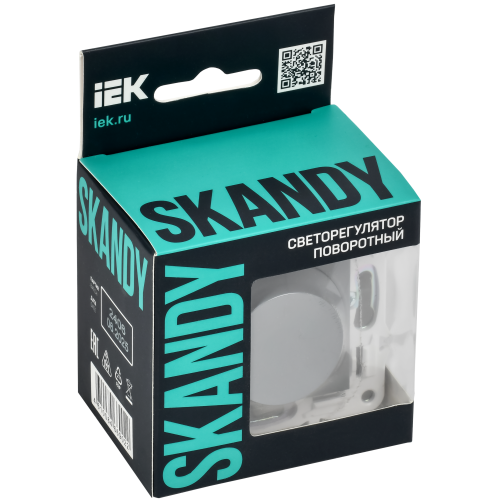 SKANDY Светорегулятор поворотный 600Вт SK-D01Gr серый IEK SKANDY Светорегулятор поворотный 600Вт SK-D01Gr серый IEK