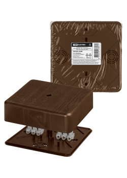 Коробка распаячная КР 100х100х29 ОП бук, с клем. колодкой, IP40, инд. штрихкод TDM