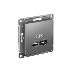 ATLASDESIGN USB РОЗЕТКА A + тип-C 45Вт высокоскор.заряд. QC, PD, механизм, СТАЛЬ