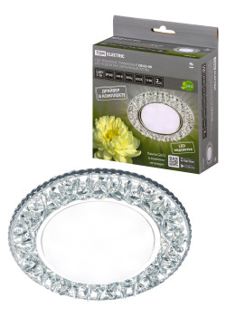 Светильник встраиваемый СВ 03-09 GX53 230В LED подсветка 5 Вт зеркальный/хром TDM
