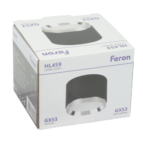 Светильник потолочный Feron Barrel DUET HL459 12W, 230V,GX53, черный + хром IP20 Светильник потолочный Feron Barrel DUET HL459 12W, 230V,GX53, черный + хром IP20