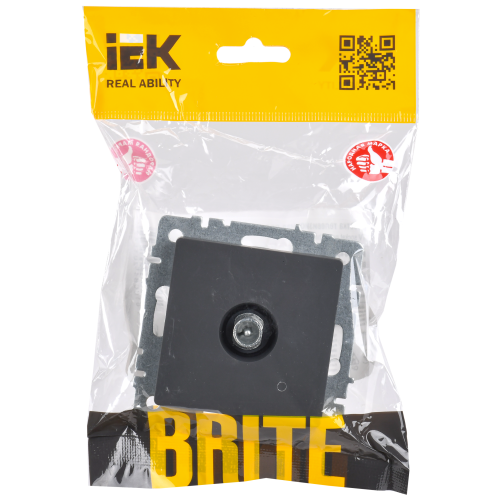 BRITE Розетка TV проходная РТВ10-0-БрГ графит IEK BRITE Розетка TV проходная РТВ10-0-БрГ графит IEK