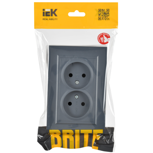 BRITE Розетка 2-местная без заземления без защитных шторок 10А в сборе РС12-2-БрМ маренго IEK BRITE Розетка 2-местная без заземления без защитных шторок 10А в сборе РС12-2-БрМ маренго IEK