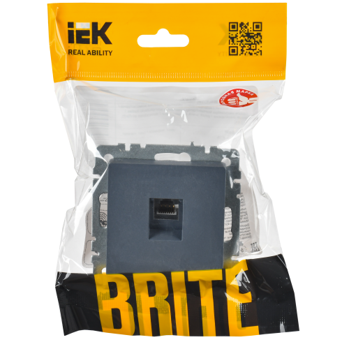 BRITE Розетка компьютерная RJ45 кат.6 РК11-БрМ маренго IEK BRITE Розетка компьютерная RJ45 кат.6 РК11-БрМ маренго IEK