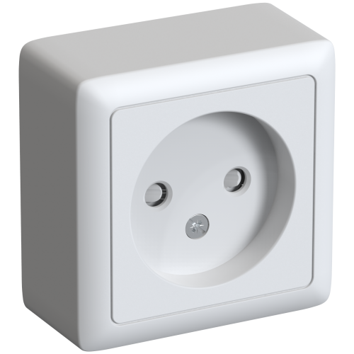 ХИТ О/У РОЗЕТКА без заземления со шторками, ИЗОЛ.ПЛ., 10А, 250В, БЕЛЫЙ